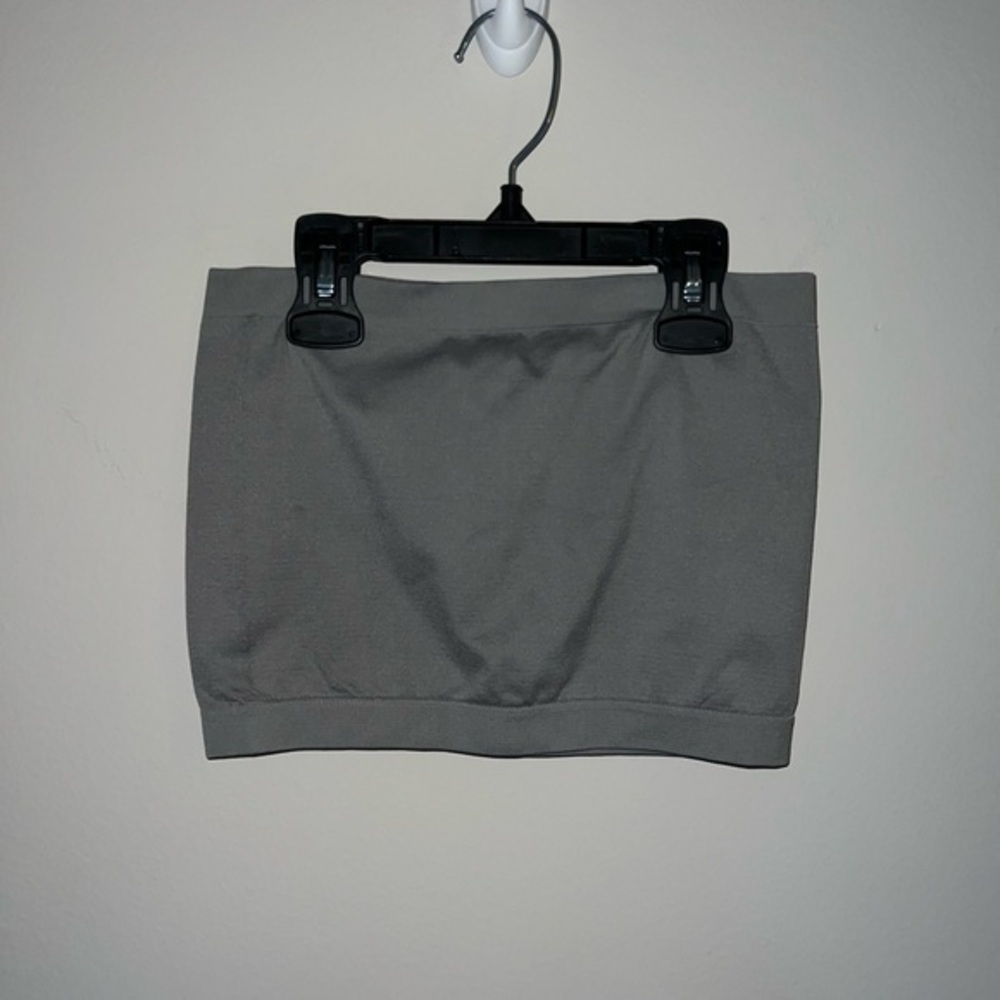 Grey tube top cropped one size Zenana